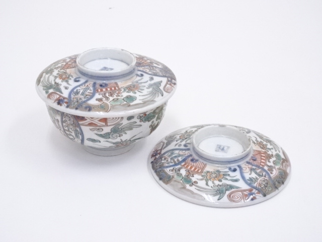 ANTIQUE JAPANESE IMARI / MEIJI ERA / FLOWER & BIRD  BLUE & WHITE PORCELAIN